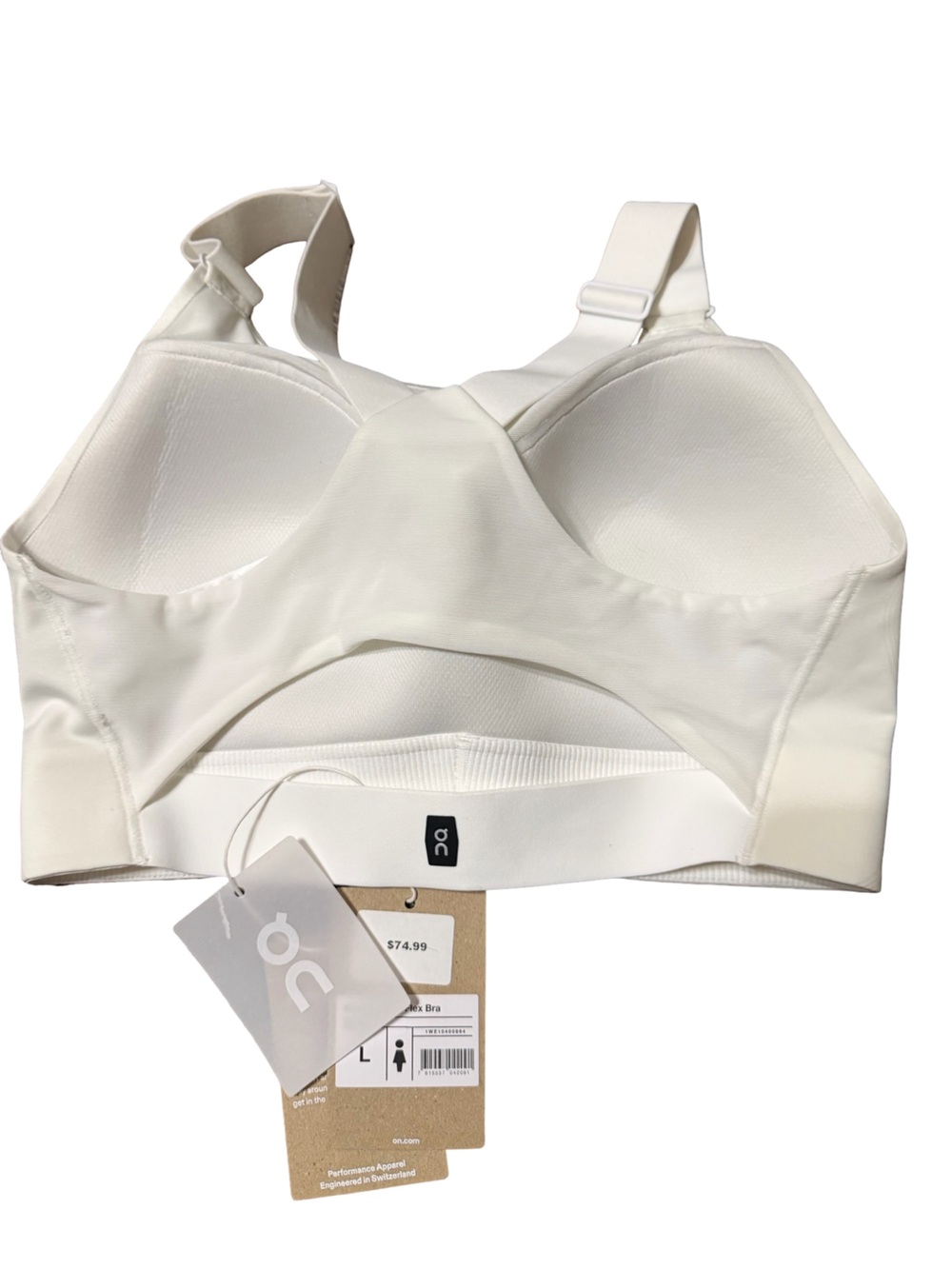 On Cloud Performance Flex Sports Bra - White - Women's Sz Large - Picture 8 of 8